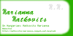 marianna matkovits business card